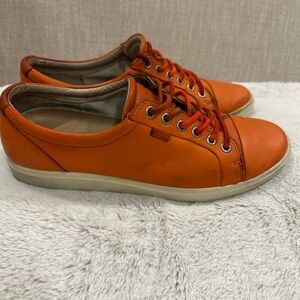 Orange Ecco Soft 7 Leather Shoes Size 9